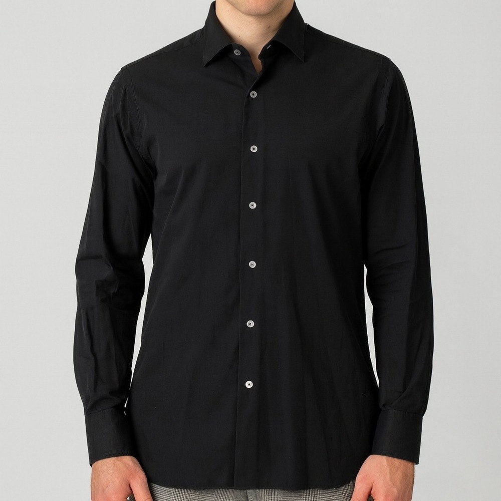 Tom Ford Men's Made to Measure Black Shirt - Size 16 - Faded